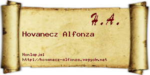 Hovanecz Alfonza névjegykártya